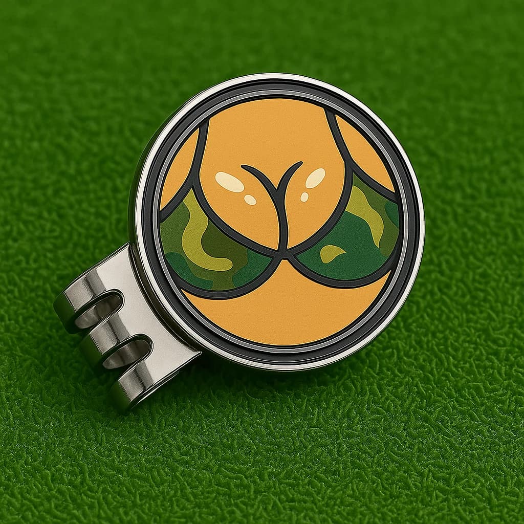 Camo ForePlay ball marker seated in its magnetic hat clip